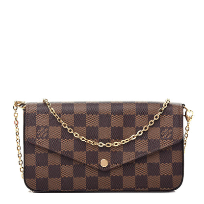 Louis Vuitton Damier Ebene Pochette Felicie Chain Wallet 1 of 12