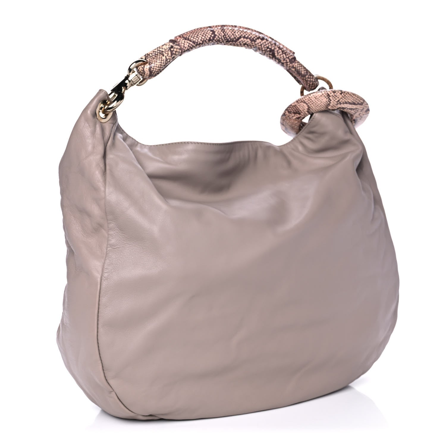 Jimmy Choo Nappa Snakeskin Trim Sky Hobo Beige 3 of 13
