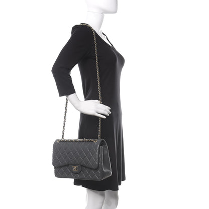 Chanel Lambskin Quilted Jumbo Double Flap Dark Grey 2 of 15