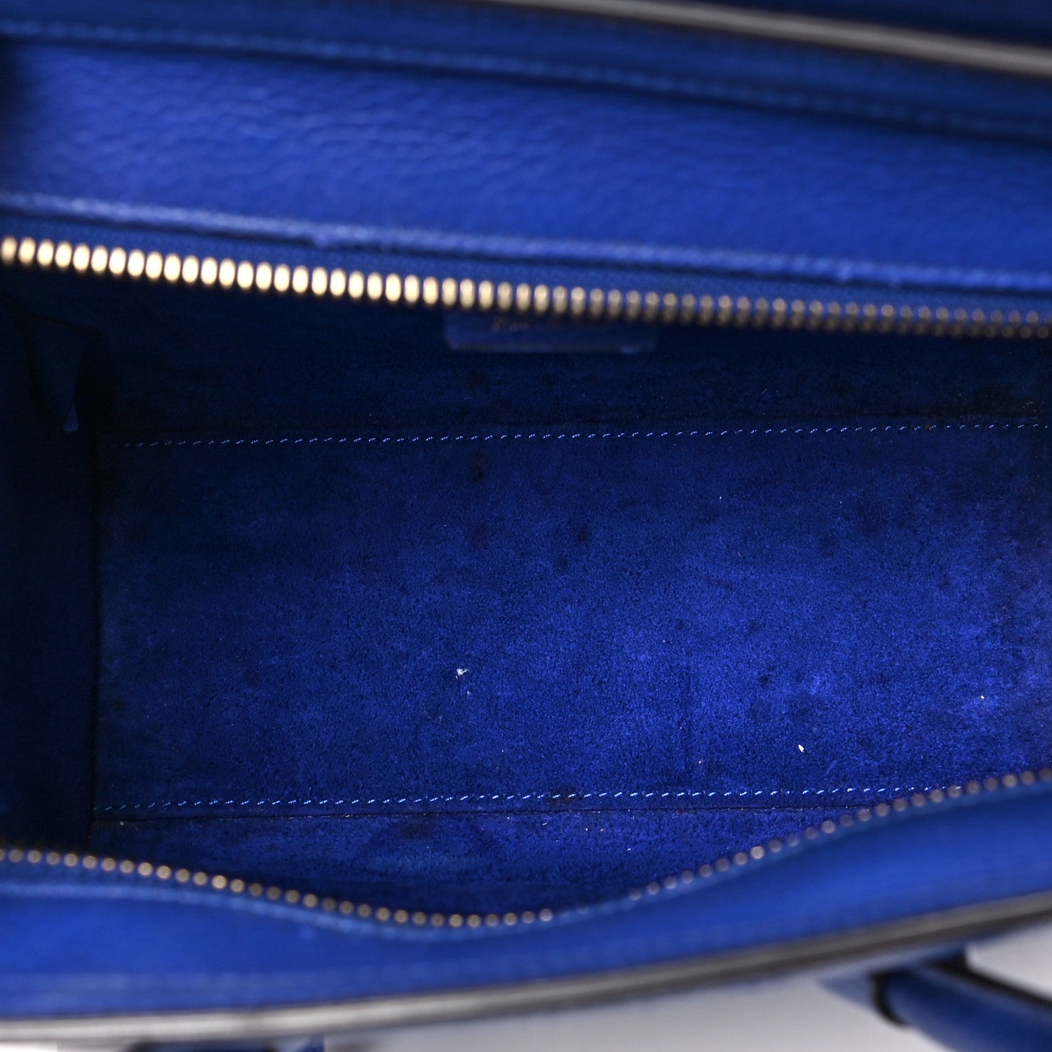 Celine Drummed Calfskin Nano Luggage Indigo 5 of 9
