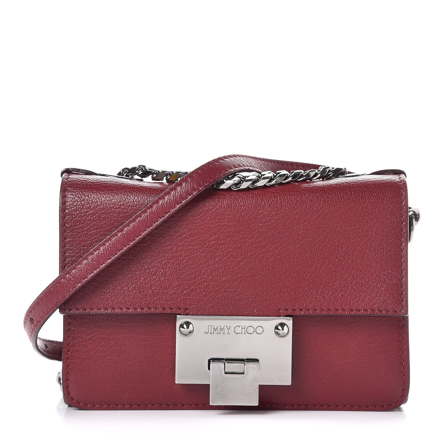 Jimmy Choo Soft Grainy Goatskin Mini Rebel Crossbody Pomerol 1 of 7