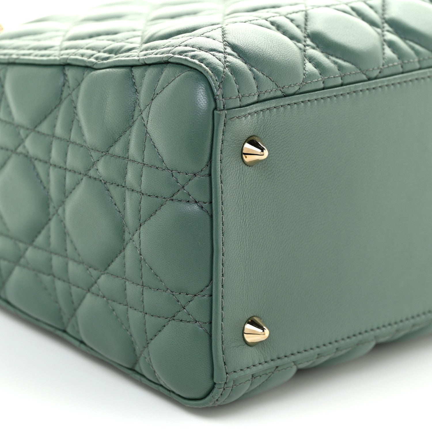Christian Dior Lambskin Cannage Medium Lady Dior Orage 8 of 13