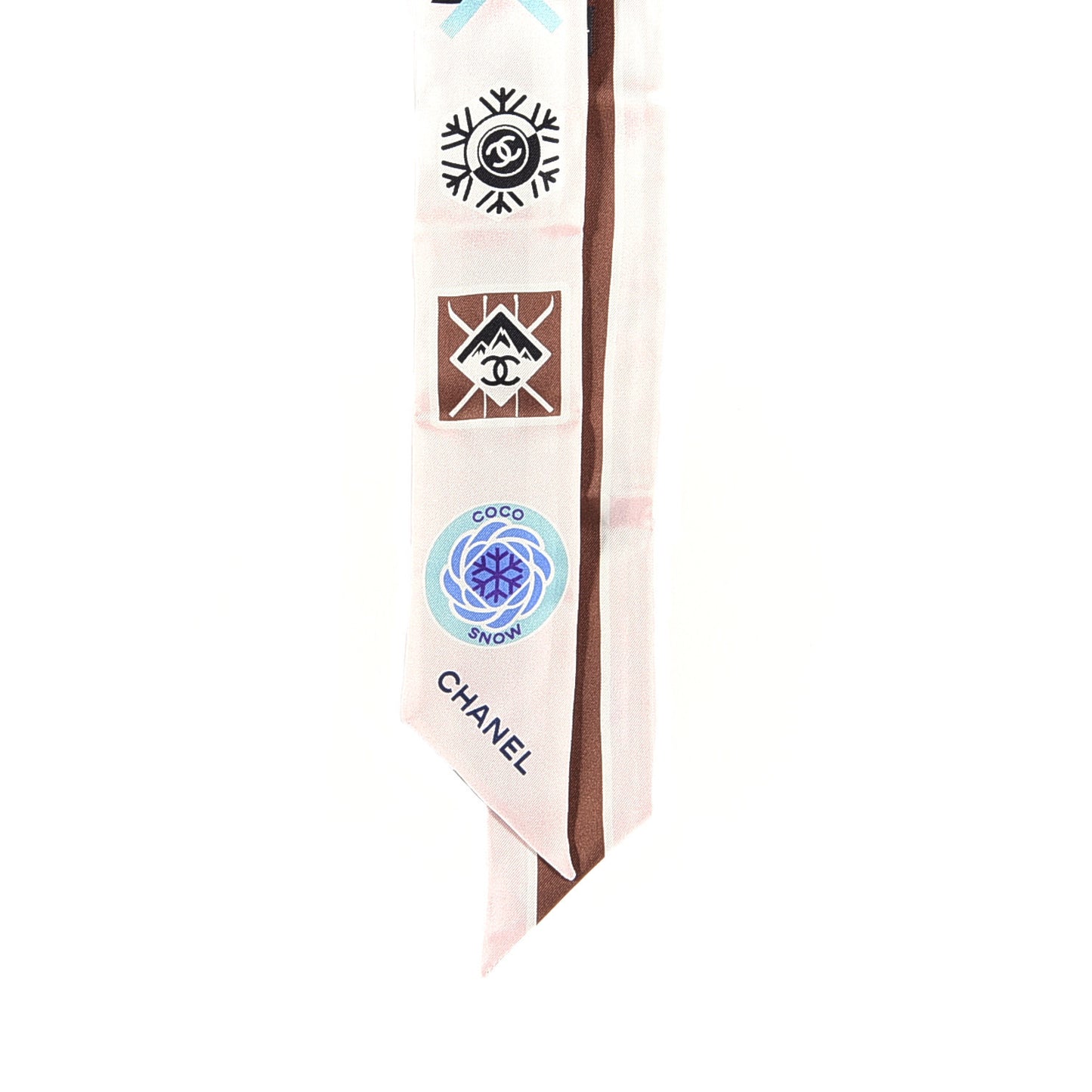 Silk Coco Snow Slim Bandeau Scarf Light Pink