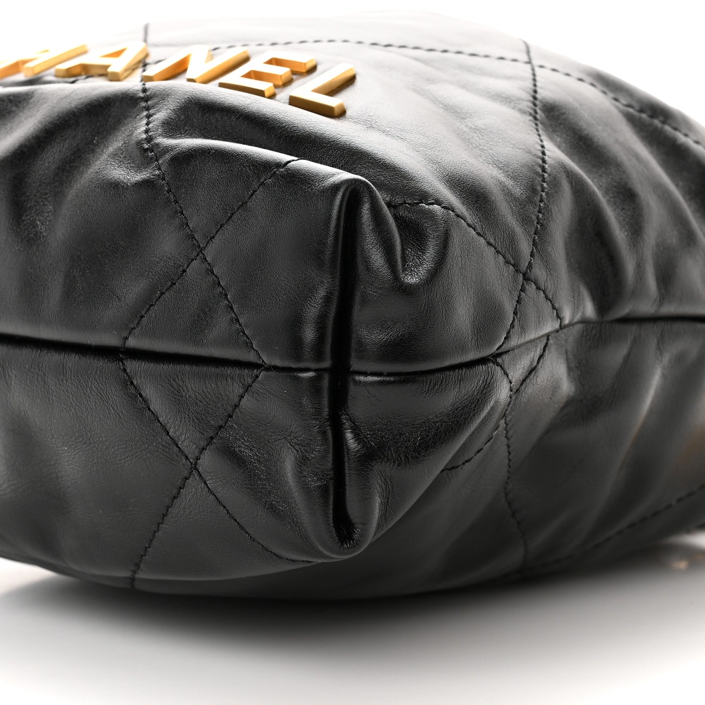 Shiny Calfskin Quilted Mini Chanel 22 Black