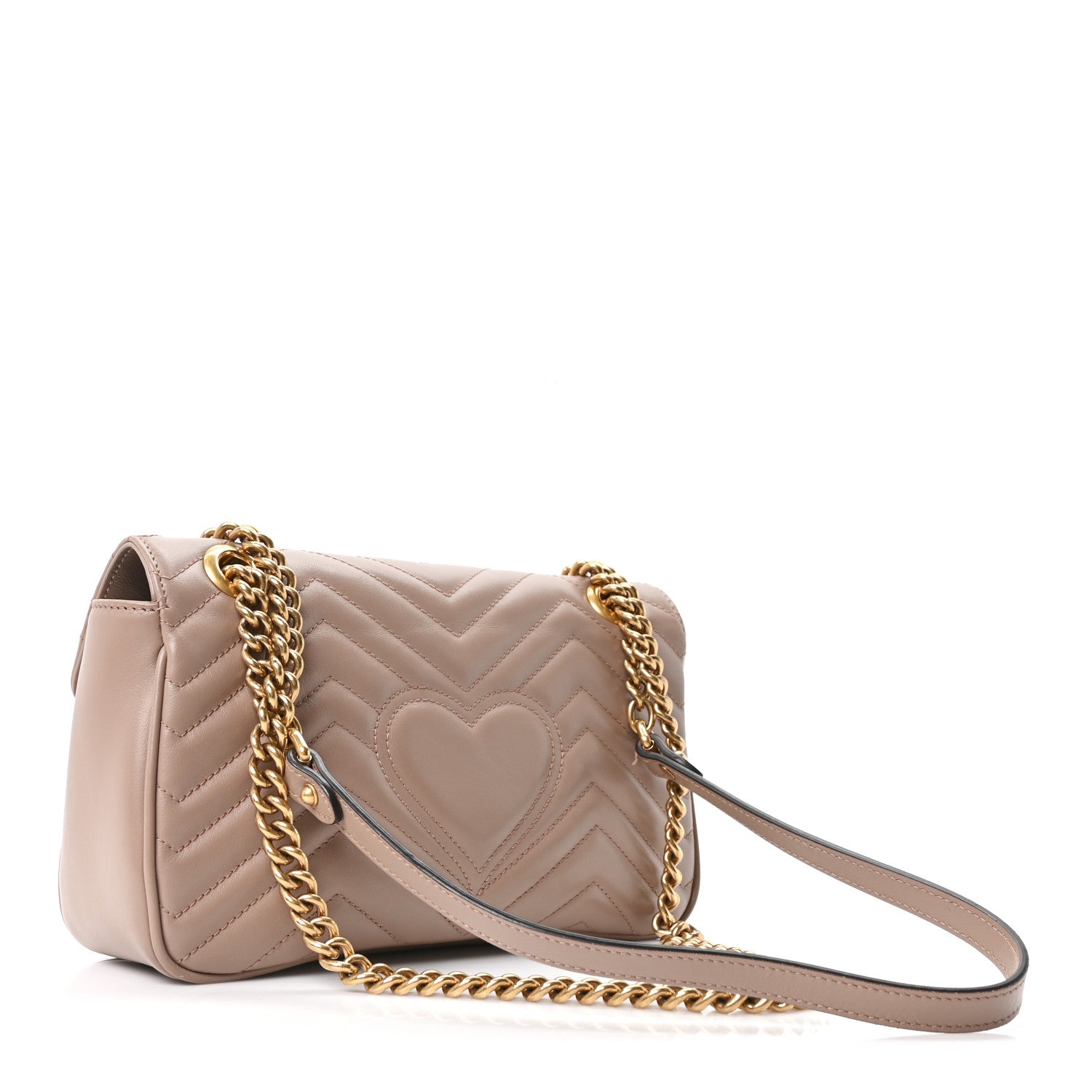 Gucci Calfskin Matelasse Small GG Marmont Shoulder Bag Porcelain Rose 2 of 9