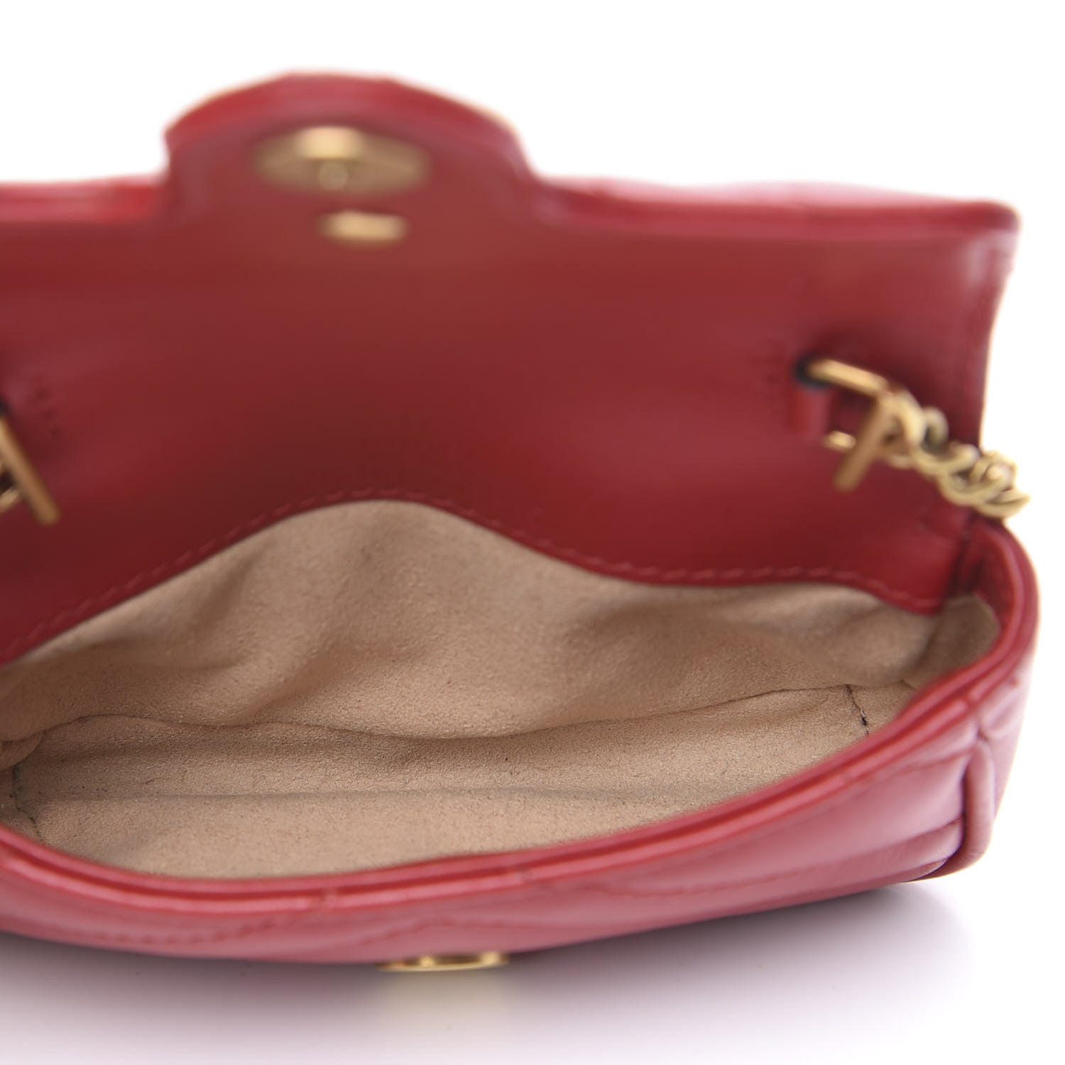Gucci Calfskin Matelasse GG Marmont 2.0 Coin Purse On A Chain Hibiscus Red 4 of 10