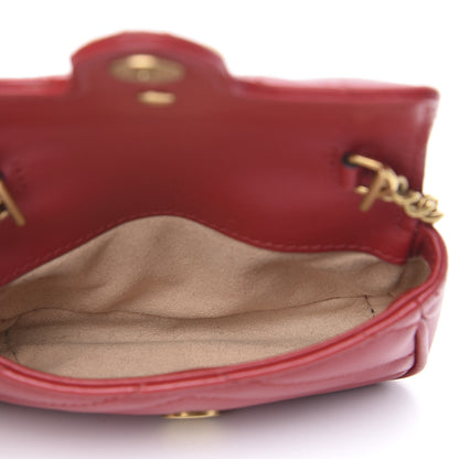 Gucci Calfskin Matelasse GG Marmont 2.0 Coin Purse On A Chain Hibiscus Red 4 of 10