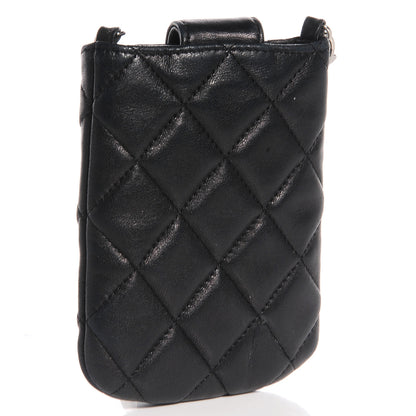 Chanel Lambskin Quilted Phone Case Black 6 of 7