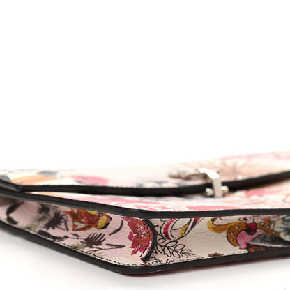 Salvatore Ferragamo Calfskin Floral Print Clutch White Multicolor 8 of 9