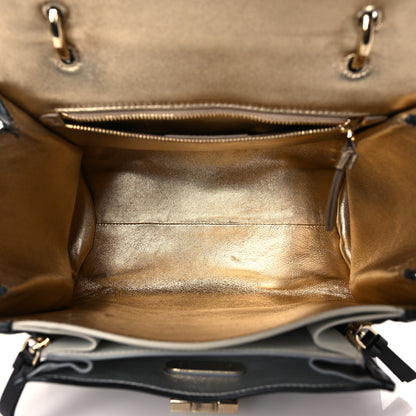 Salvatore Ferragamo Calfskin Sofia Rainbow Top Handle Bag Black 5 of 9