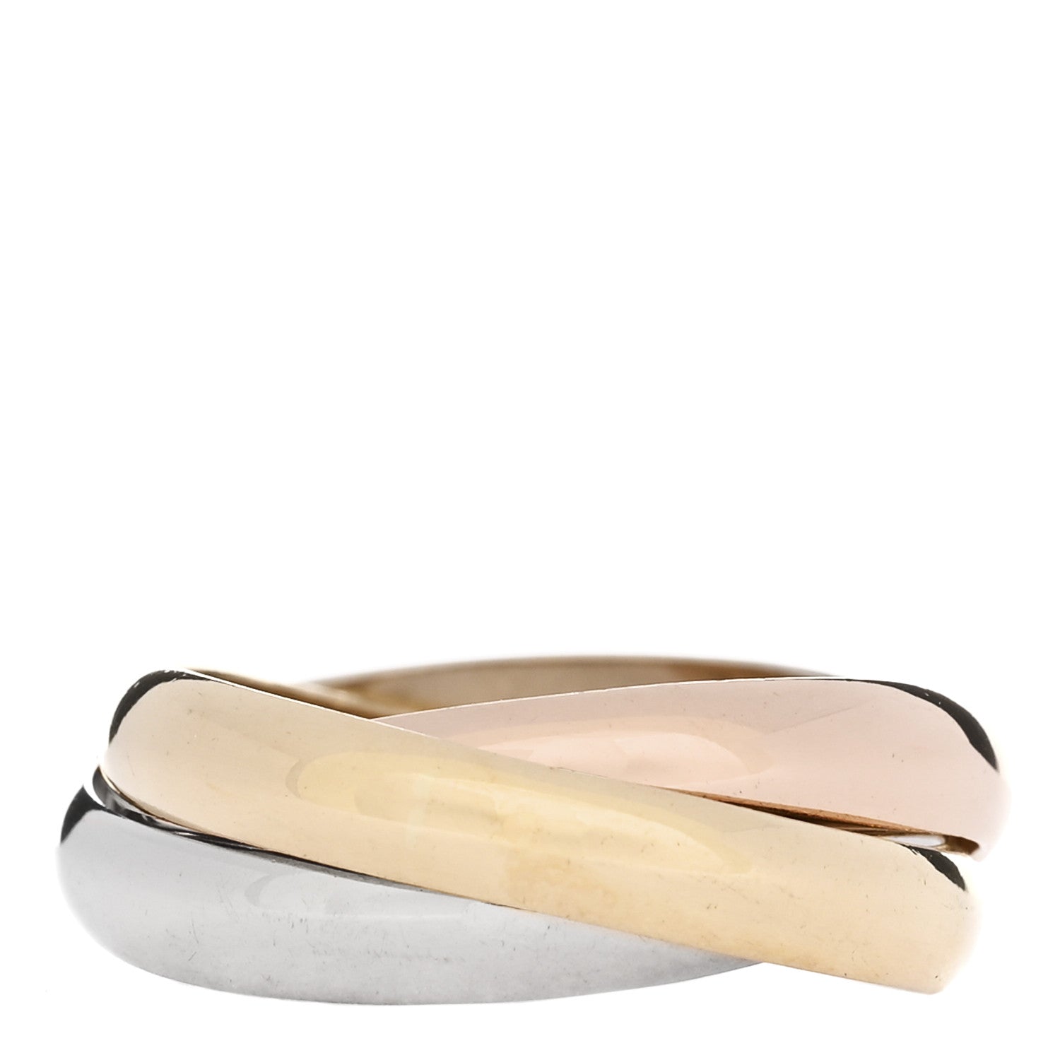 Cartier 18K Pink Yellow White Gold Classic Les Must De Cartier Trinity Ring 54 6.75 3 of 5