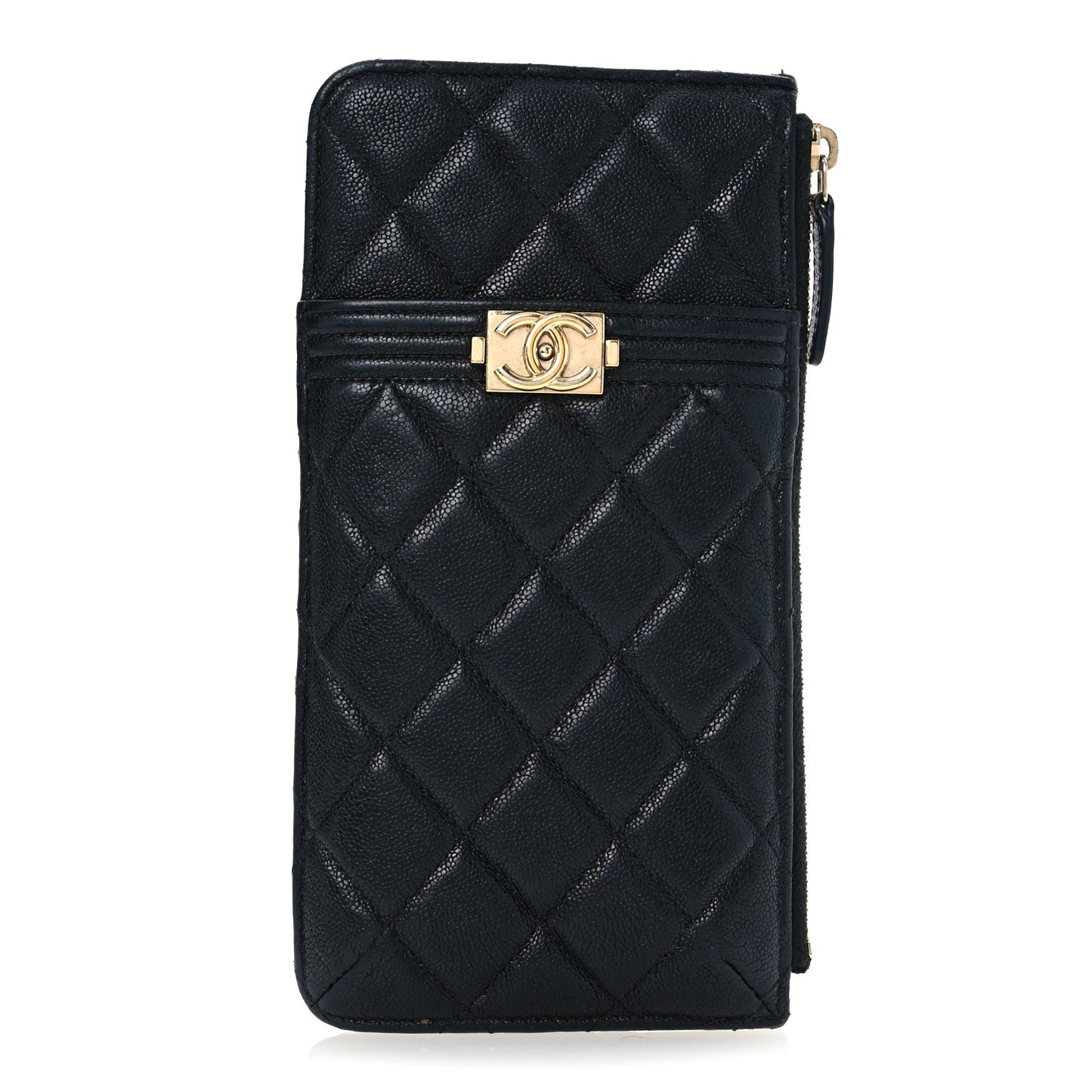 Caviar Quilted Boy iPhone Pouch Black