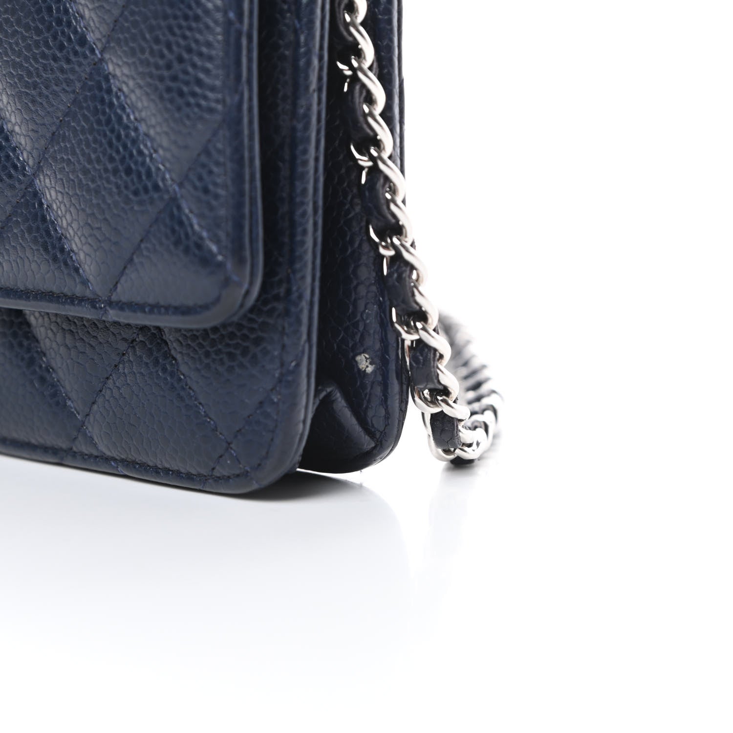 Chanel Caviar Quilted Wallet On Chain WOC Navy Blue 14 of 14