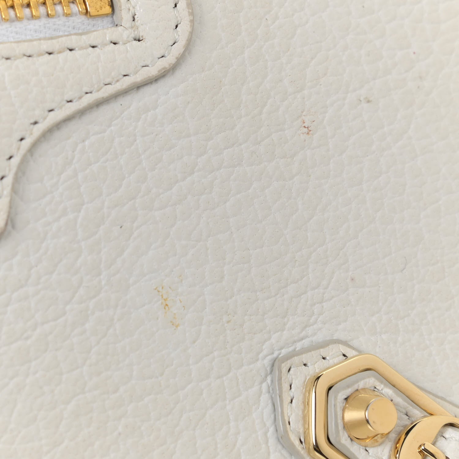Balenciaga Agneau Gold Metallic Edge Hardware Wallet On Chain White 11 of 13