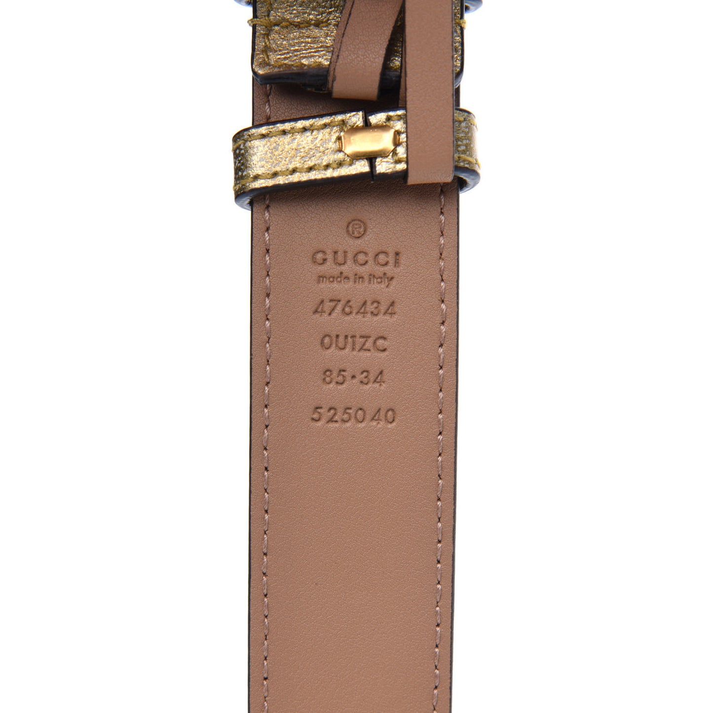 Metallic Nappa Matelasse Heart GG Marmont Belt Bag 85 34 Oro Vecchio Rosa