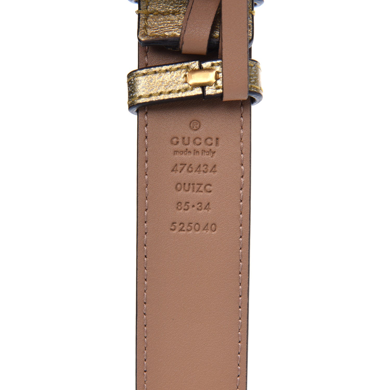 Gucci Metallic Nappa Matelasse Heart GG Marmont Belt Bag 85 34 Oro Vecchio Rosa 4 of 4
