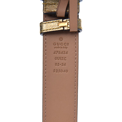 Gucci Metallic Nappa Matelasse Heart GG Marmont Belt Bag 85 34 Oro Vecchio Rosa 4 of 4