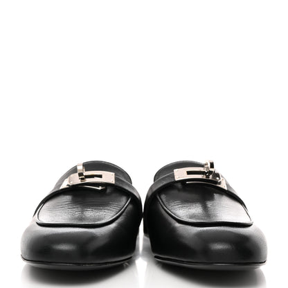 Hermes Goatskin Oz Mules 37 Black 3 of 8