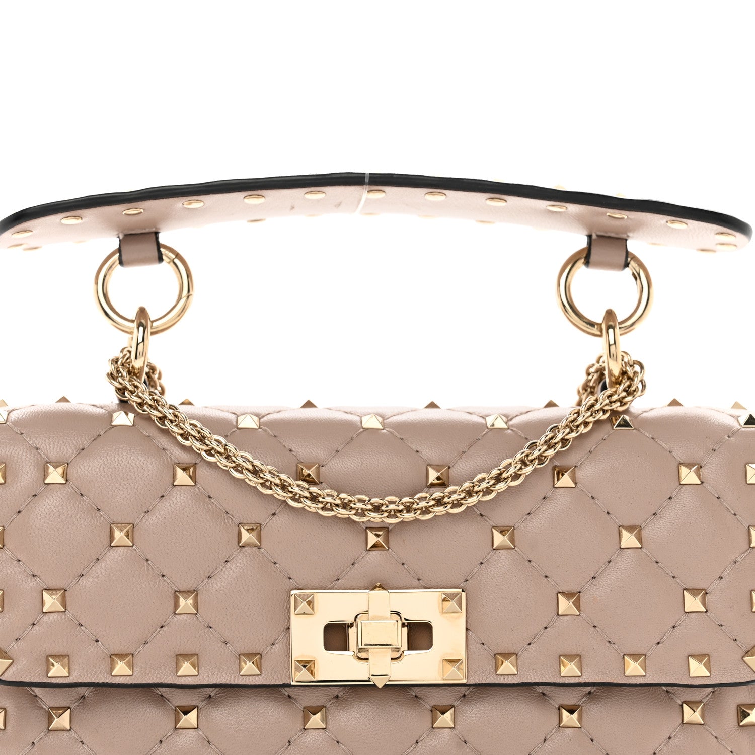 Valentino Garavani Nappa Small Rockstud Spike Shoulder Bag Poudre 5 of 9