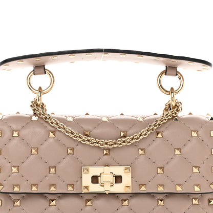 Valentino Garavani Nappa Small Rockstud Spike Shoulder Bag Poudre 5 of 9