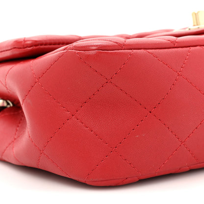 Chanel Lambskin Quilted Mini Rectangular Flap Red 9 of 16