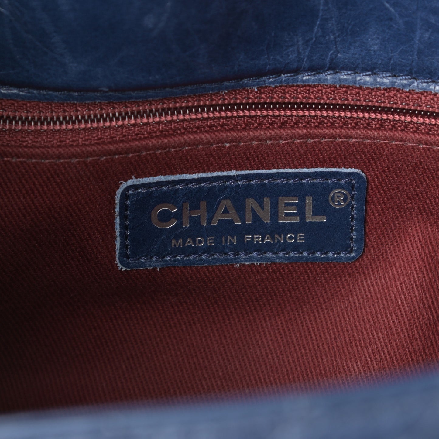 Glazed Calfskin Quilted Medium Coco Soft Flap Navy