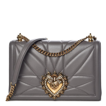 Dolce & Gabbana Calfskin Medium Devotion Crossbody Bag Grey 1 of 9