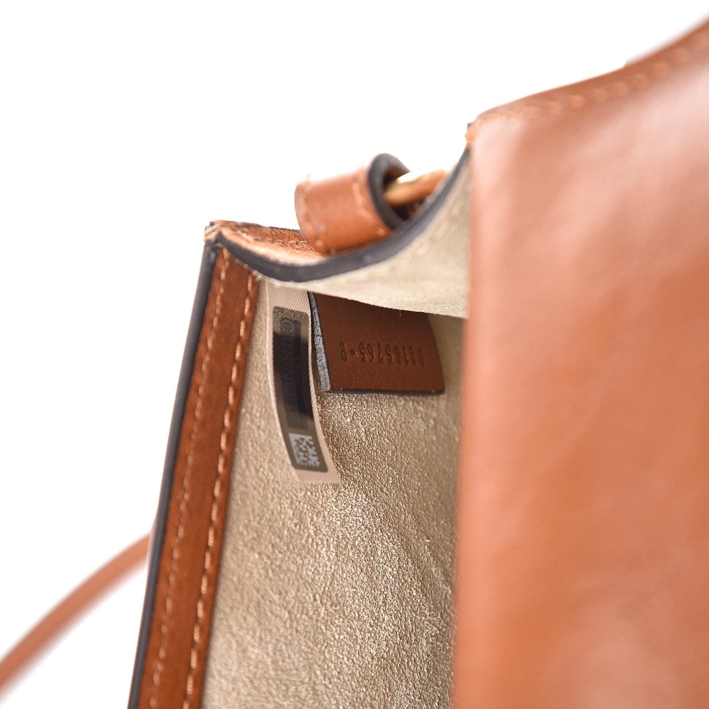 Calfskin Suede Small Nile Bracelet Bag Caramel