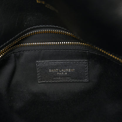 Saint Laurent Patent Quilted Small Loulou Puffer Monogram Chain Satchel Black 6 of 10