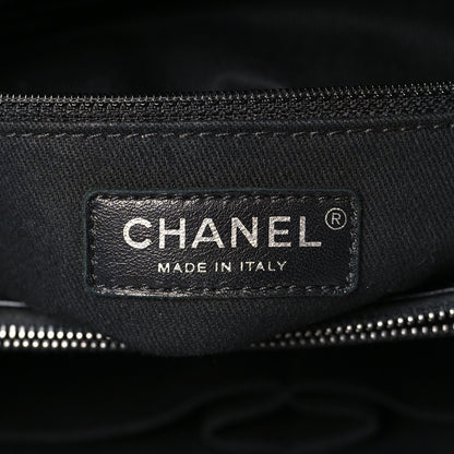 Chanel Metallic Goatskin Quilted Small City Rock Shopping Tote Black 6 of 9
