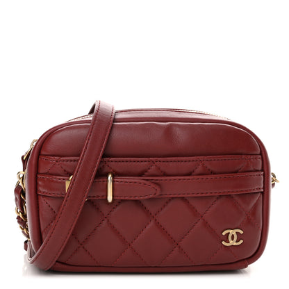 Chanel Lambskin Quilted Small Buckle Camera Case Bag Burgundy 1 of 10