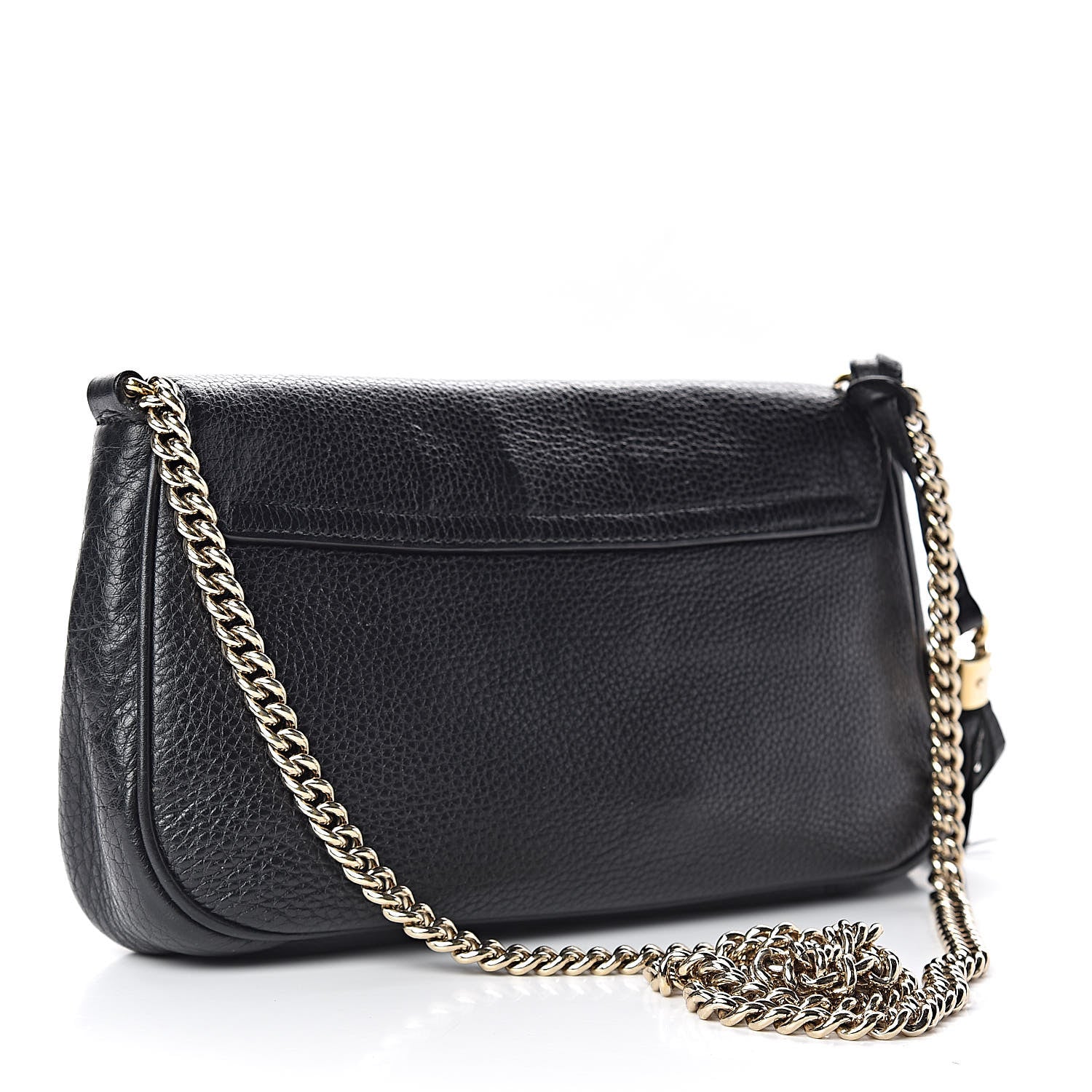 Gucci Pebbled Calfskin Medium Soho Flap Crossbody Black 3 of 11