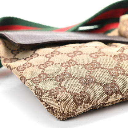 Gucci GG Monogram Web Double Pocket Belt Bag Dark Brown 5 of 7