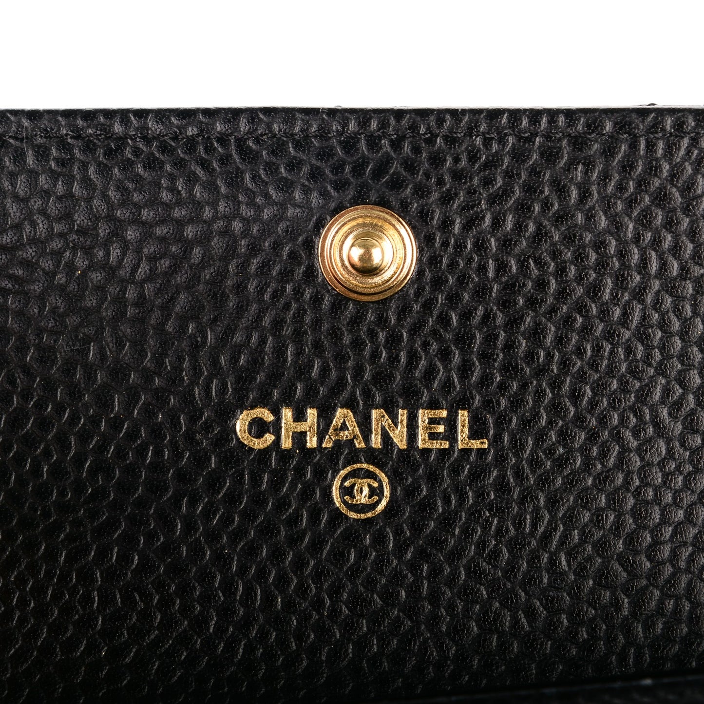 Caviar Quilted Flap Card Holder Black