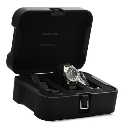 Panerai Stainless Steel Rubber 42mm Luminor Submersible Verde Militare Automatic Watch Green PAM01055 5 of 5