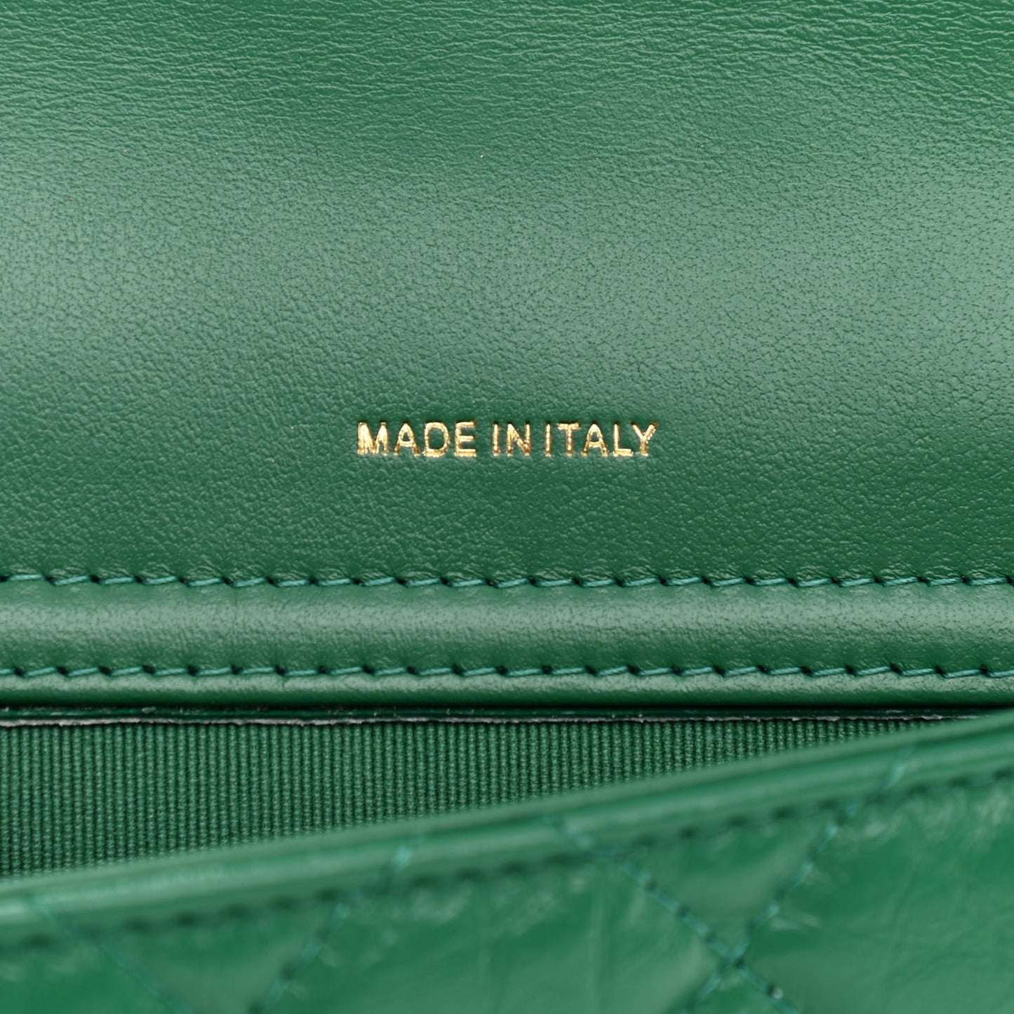 Aged Calfskin Quilted 2.55 Reissue Flap Pouch With Chain Green