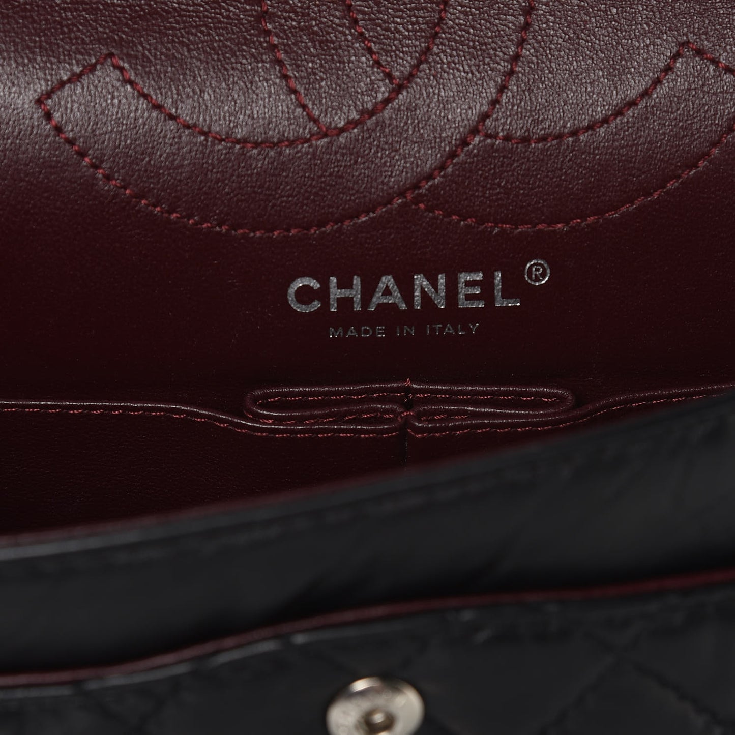 Aged Calfskin Quilted 2.55 Reissue 225 Flap Black