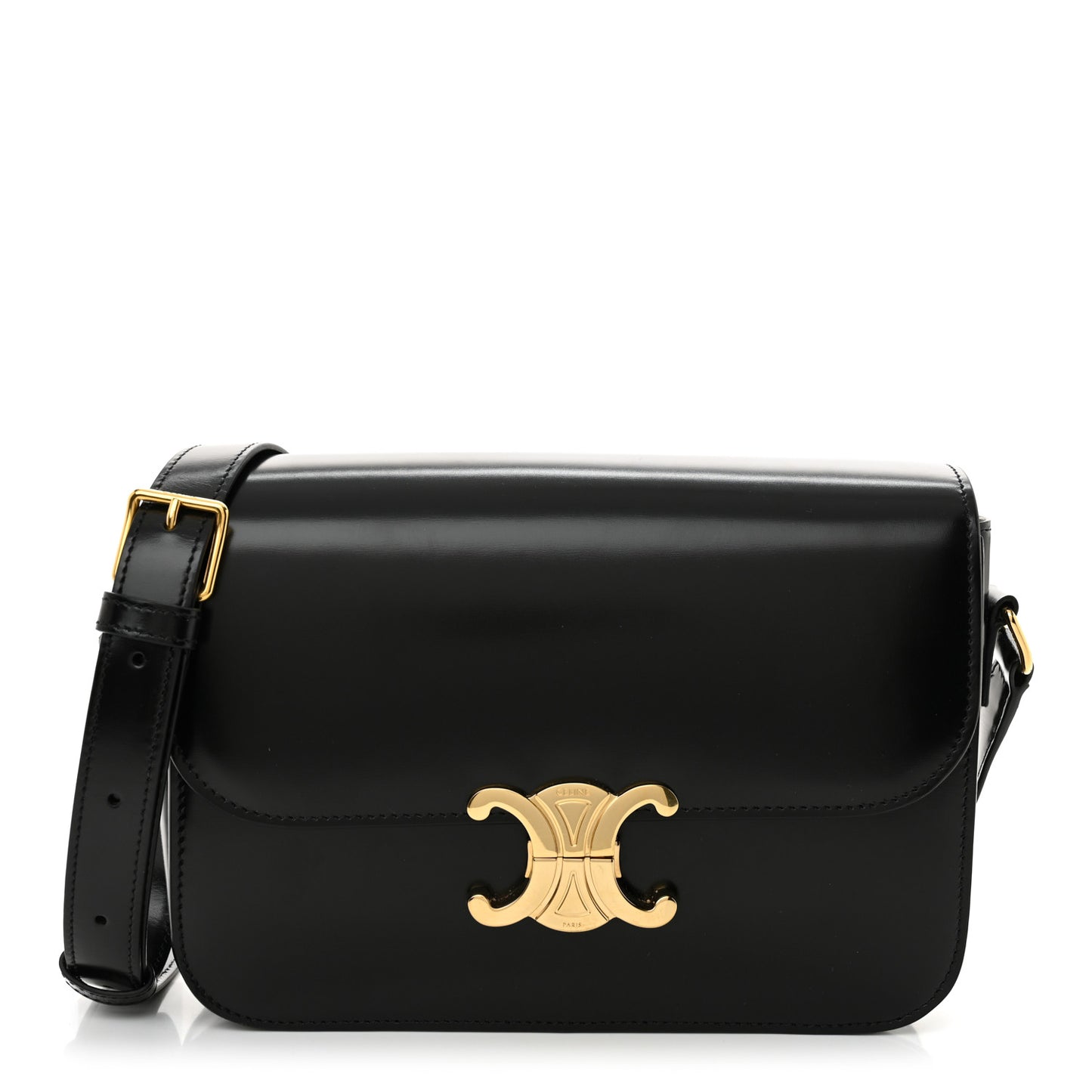Shiny Calfskin Medium Triomphe Black