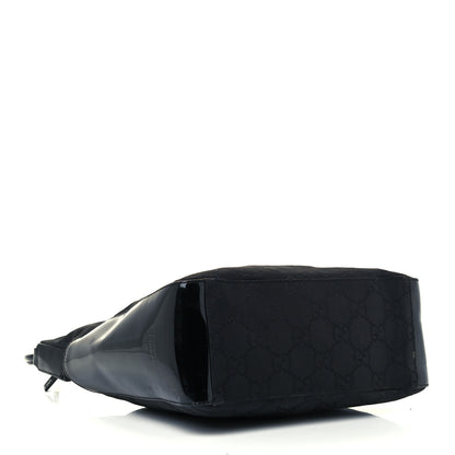 Gucci Canvas Patent Monogram Shoulder Bag Black 4 of 11