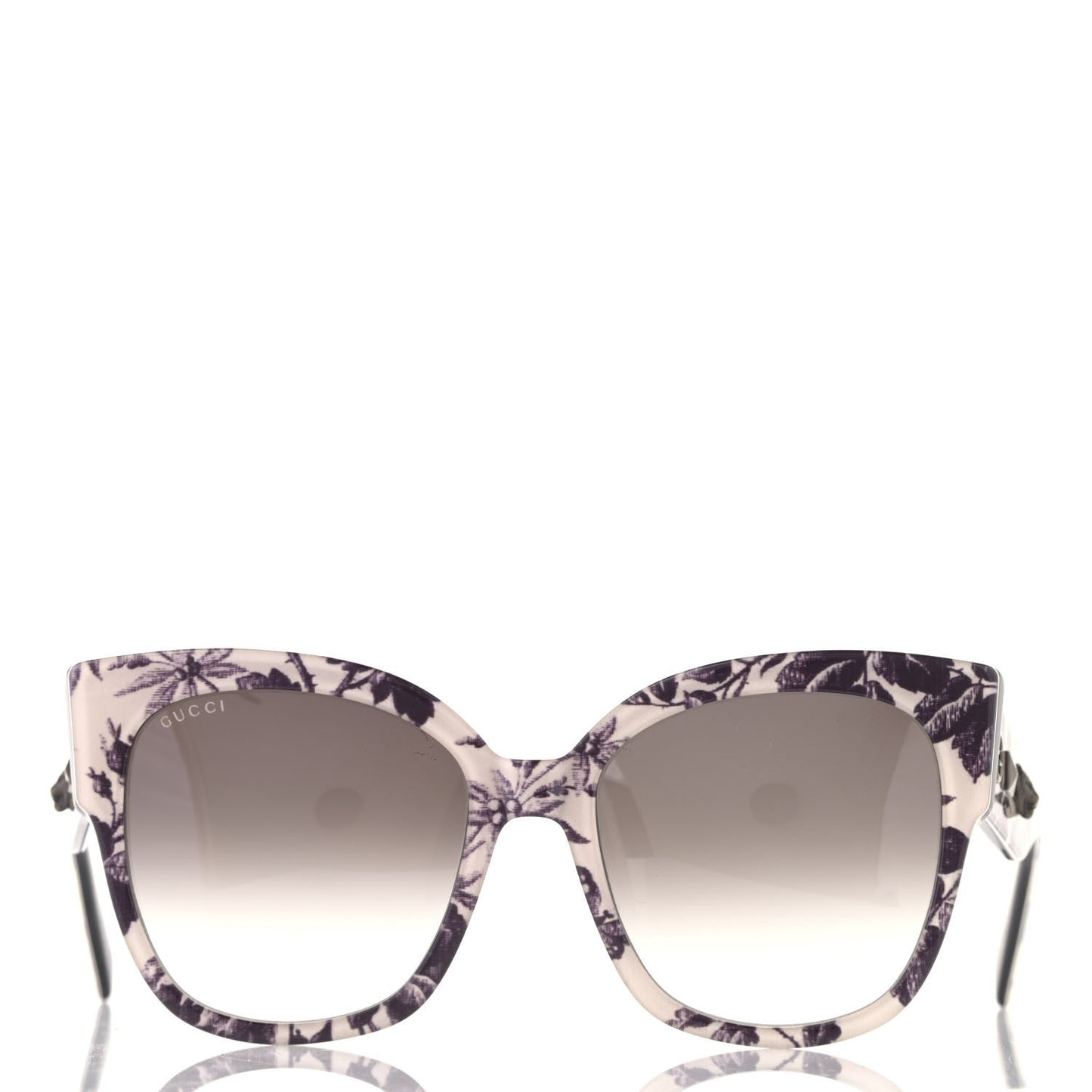 Acetate Herbarium Print Square Frame Sunglasses GG0059S White