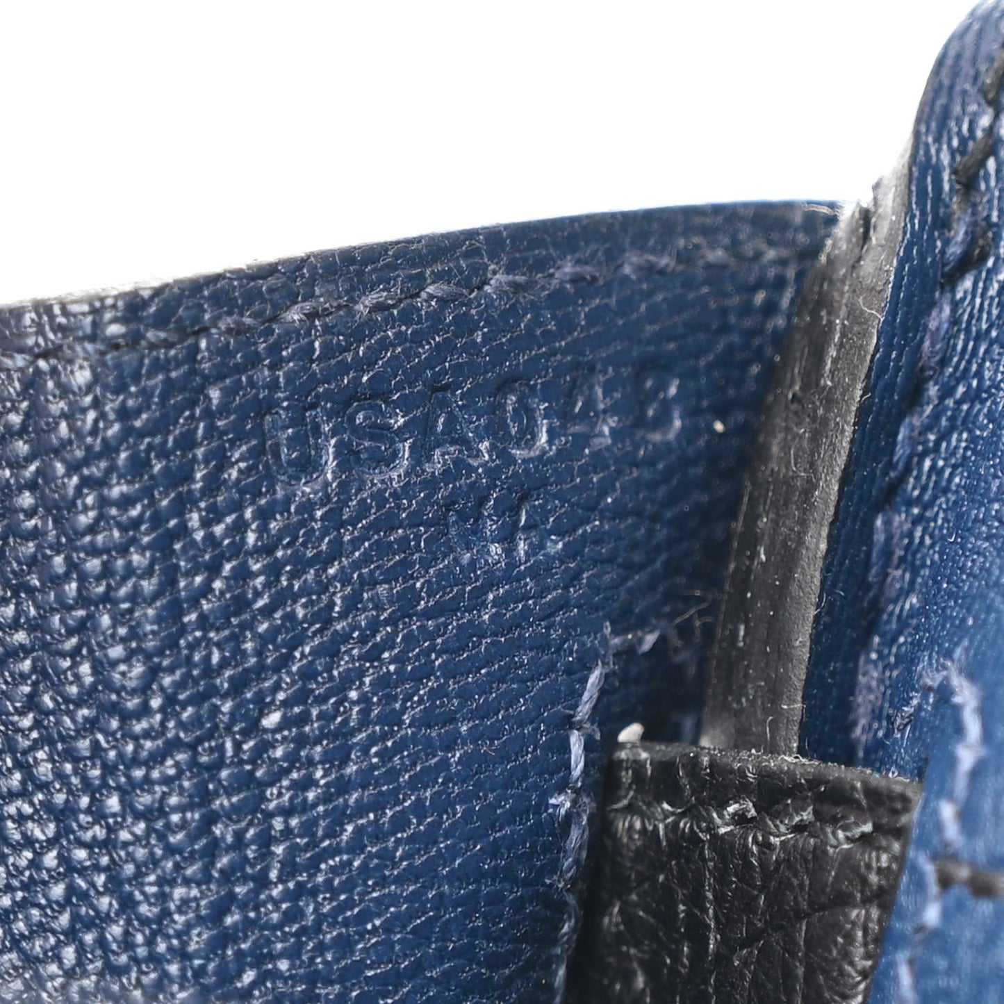 Ostrich Bi-Color Birkin 25 Bleu Iris Black