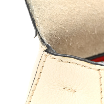 Valentino Garavani Pebbled Calfskin Small VRing Shoulder Bag Light Ivory 11 of 12