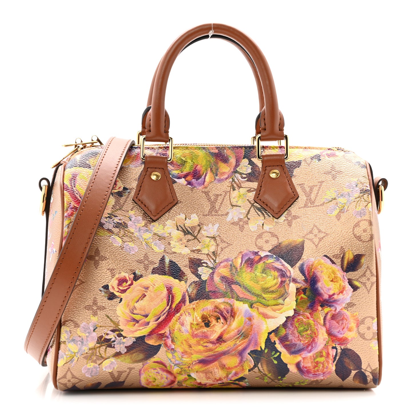 Metallic Monogram LV Garden Speedy Bandouliere 25 Gold