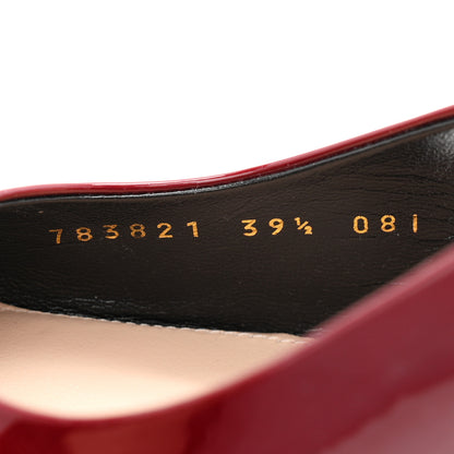 Gucci Patent Signoria Slingback Pumps 39.5 Rosso Ancora 9 of 9