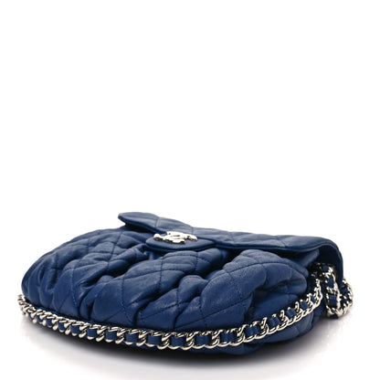 Chanel Washed Lambskin Quilted Medium Chain Around Messenger Blue 8 of 8