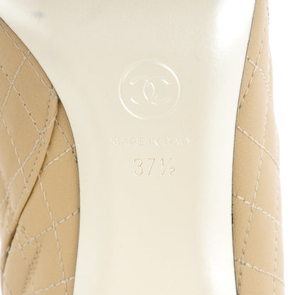 Chanel Calfskin Patent Short Boots 37.5 Beige Black 6 of 8