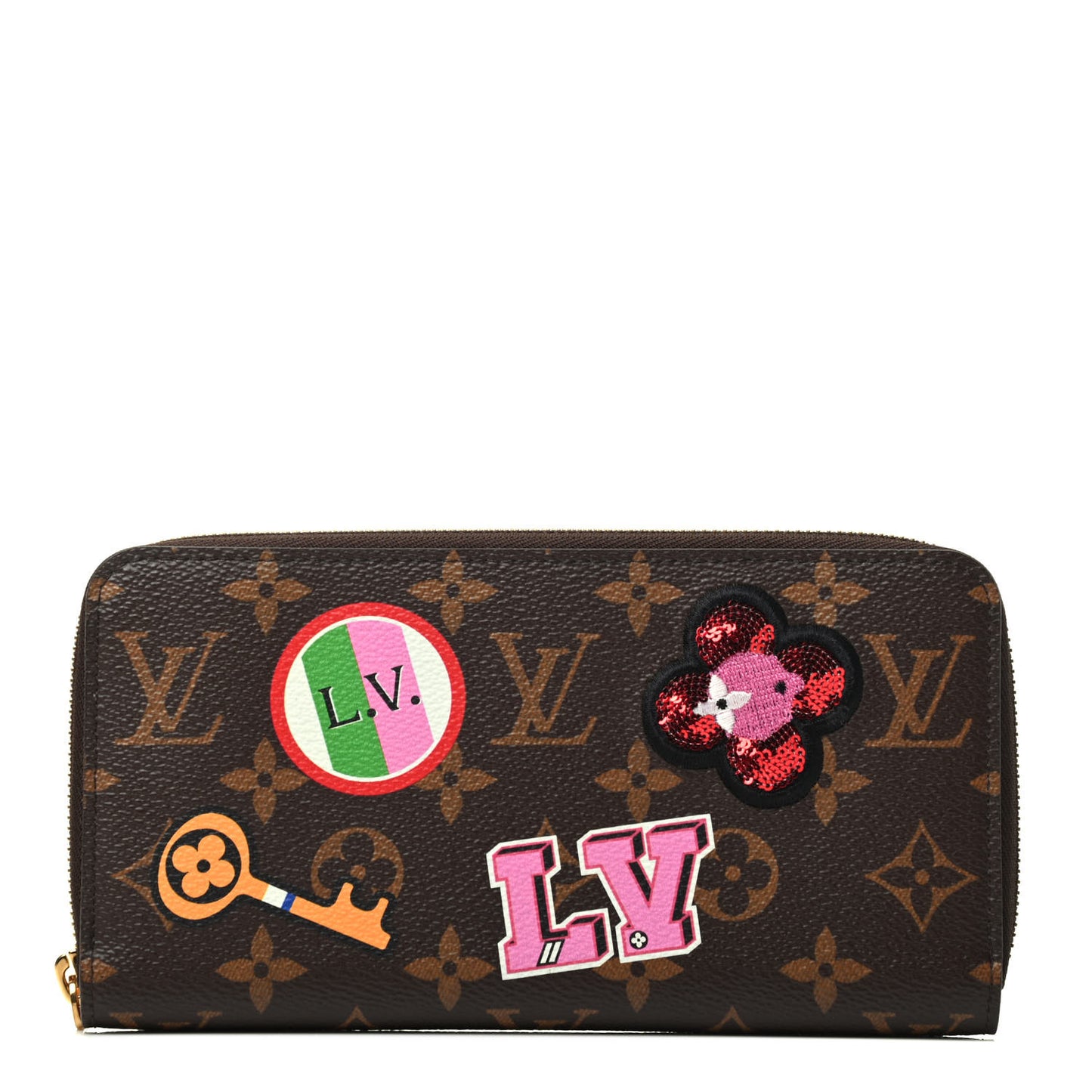 Monogram Travel Stickers Zippy Wallet