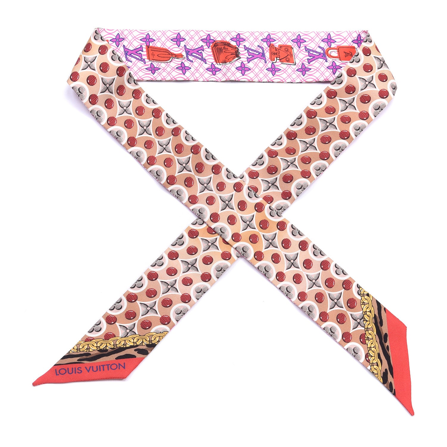 Louis Vuitton Silk Monogram Bubblegram BB Bandeau Beige 1 of 3
