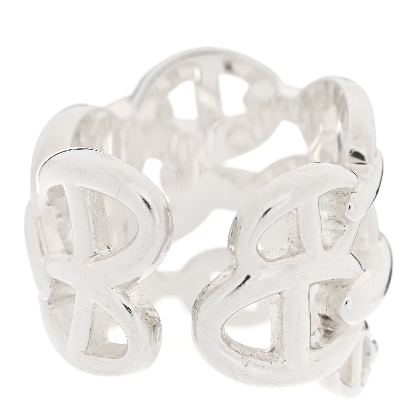 Sterling Silver GM Chaine d'Ancre Enchainee Band Ring 52 6