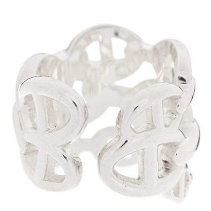 Hermes Sterling Silver GM Chaine d'Ancre Enchainee Band Ring 52 6 3 of 6
